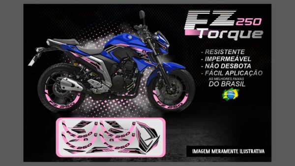 KIT FAIXAS FAZER 250 VERSÃO TORQUE ( MOTO AZUL) - Image 9