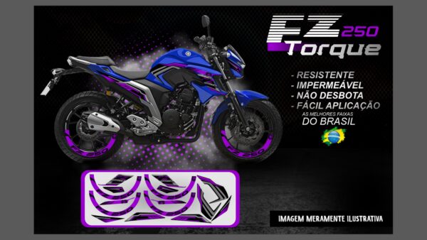 KIT FAIXAS FAZER 250 VERSÃO TORQUE ( MOTO AZUL) - Image 10