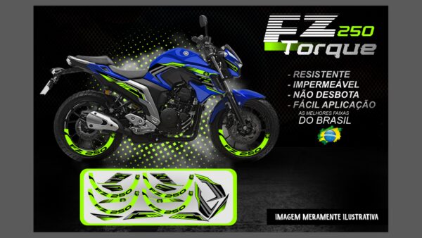 KIT FAIXAS FAZER 250 VERSÃO TORQUE ( MOTO AZUL)