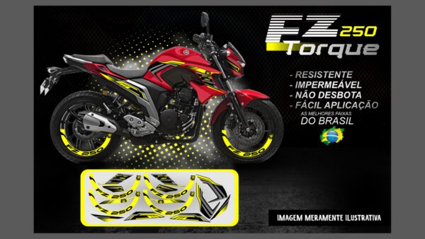 KIT FAIXAS FAZER 250 VERSÃO TORQUE ( MOTO VERMELHA) - Image 3