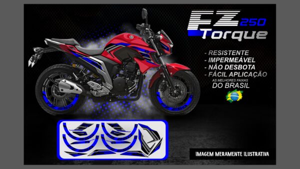 KIT FAIXAS FAZER 250 VERSÃO TORQUE ( MOTO VERMELHA) - Image 4