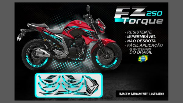 KIT FAIXAS FAZER 250 VERSÃO TORQUE ( MOTO VERMELHA) - Image 6