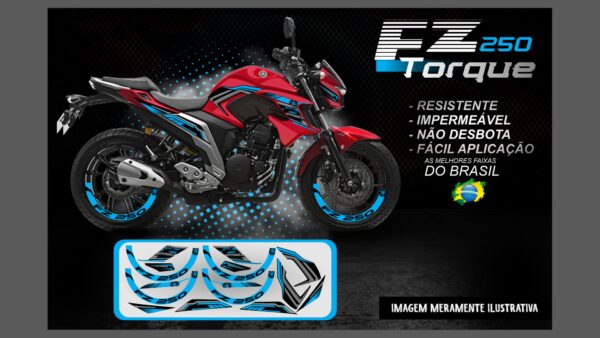 KIT FAIXAS FAZER 250 VERSÃO TORQUE ( MOTO VERMELHA) - Image 7