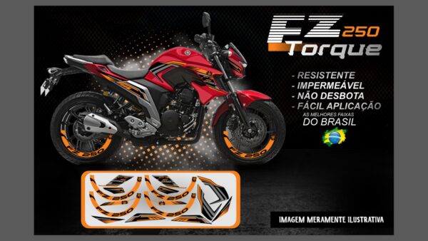 KIT FAIXAS FAZER 250 VERSÃO TORQUE ( MOTO VERMELHA) - Image 8