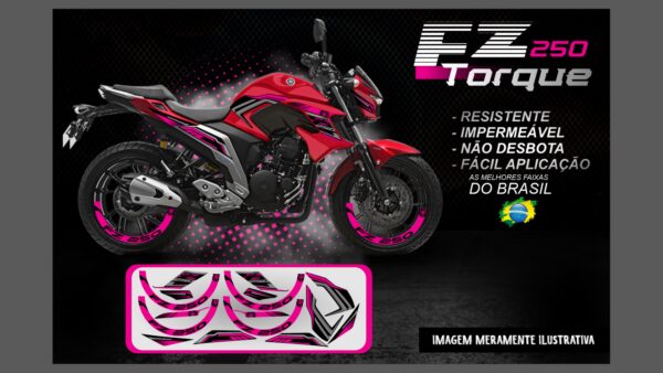 KIT FAIXAS FAZER 250 VERSÃO TORQUE ( MOTO VERMELHA) - Image 9