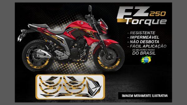 KIT FAIXAS FAZER 250 VERSÃO TORQUE ( MOTO VERMELHA) - Image 10