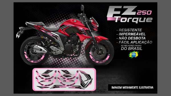 KIT FAIXAS FAZER 250 VERSÃO TORQUE ( MOTO VERMELHA) - Image 11