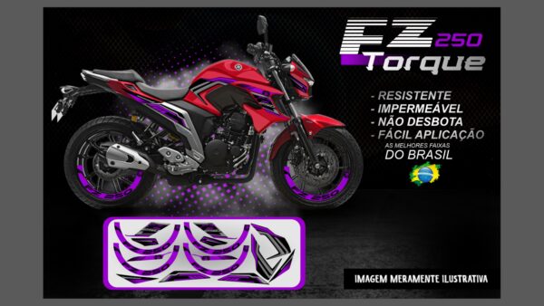 KIT FAIXAS FAZER 250 VERSÃO TORQUE ( MOTO VERMELHA) - Image 12