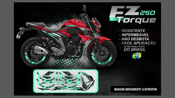 KIT FAIXAS FAZER 250 VERSÃO TORQUE ( MOTO VERMELHA) - Image 13