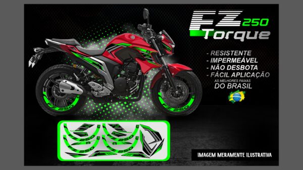 KIT FAIXAS FAZER 250 VERSÃO TORQUE ( MOTO VERMELHA) - Image 14