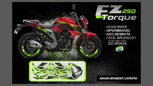 KIT FAIXAS FAZER 250 VERSÃO TORQUE ( MOTO VERMELHA) - Image 2