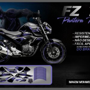KIT ADESIVO FZ 15 PANTERA NEGRA