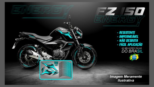 KIT ADESIVOS FZ 15 VERSÃO ENERGY ( MOTO PRETA) - Image 5