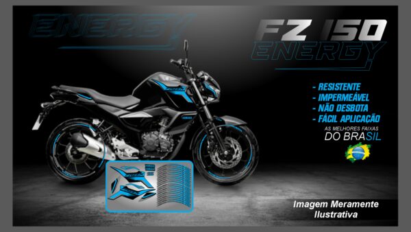 KIT ADESIVOS FZ 15 VERSÃO ENERGY ( MOTO PRETA) - Image 6