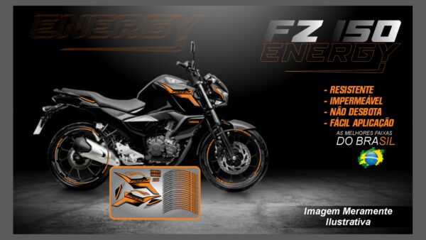 KIT ADESIVOS FZ 15 VERSÃO ENERGY ( MOTO PRETA) - Image 7