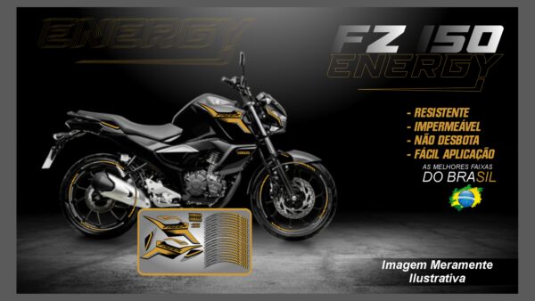 KIT ADESIVOS FZ 15 VERSÃO ENERGY ( MOTO PRETA) - Image 9