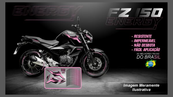 KIT ADESIVOS FZ 15 VERSÃO ENERGY ( MOTO PRETA) - Image 10