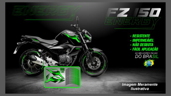 KIT ADESIVOS FZ 15 VERSÃO ENERGY ( MOTO PRETA) - Image 14