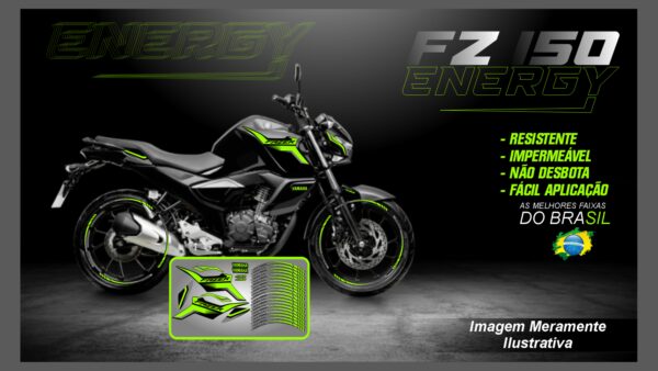 KIT ADESIVOS FZ 15 VERSÃO ENERGY ( MOTO PRETA) - Image 13