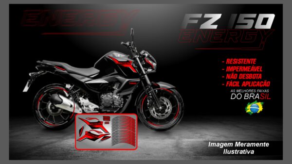 KIT ADESIVOS FZ 15 VERSÃO ENERGY ( MOTO PRETA) - Image 15