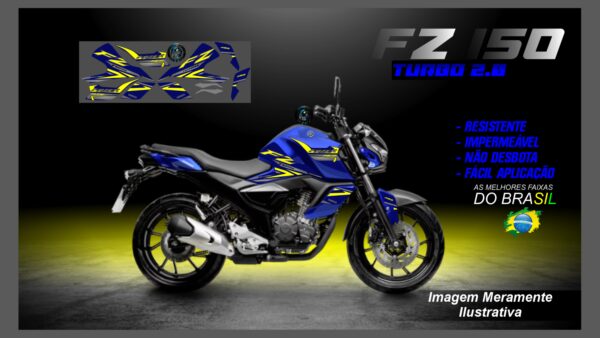 KIT ADESIVOS FZ 15 TURBO 2.0 ( MOTO AZUL) - Image 2