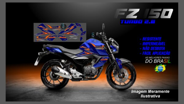 KIT ADESIVOS FZ 15 TURBO 2.0 ( MOTO AZUL) - Image 6