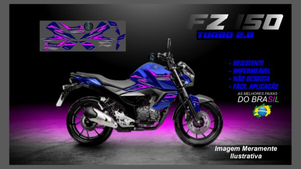 KIT ADESIVOS FZ 15 TURBO 2.0 ( MOTO AZUL) - Image 7