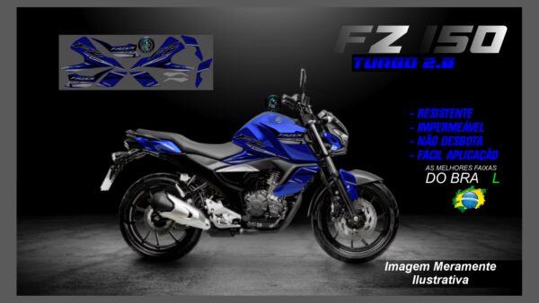 KIT ADESIVOS FZ 15 TURBO 2.0 ( MOTO AZUL) - Image 9