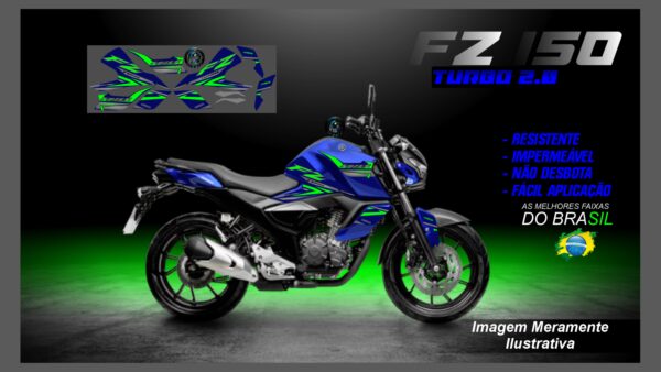 KIT ADESIVOS FZ 15 TURBO 2.0 ( MOTO AZUL)