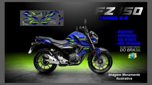 KIT ADESIVOS FZ 15 TURBO 2.0 ( MOTO AZUL) - Image 11