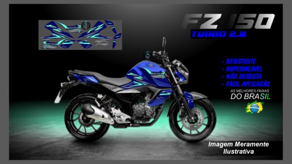 KIT ADESIVOS FZ 15 TURBO 2.0 ( MOTO AZUL) - Image 13