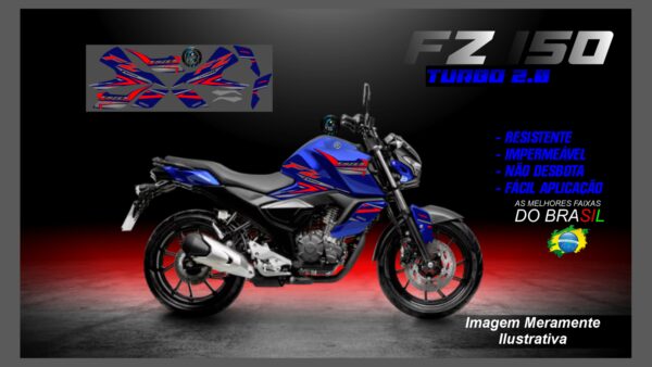 KIT ADESIVOS FZ 15 TURBO 2.0 ( MOTO AZUL) - Image 15