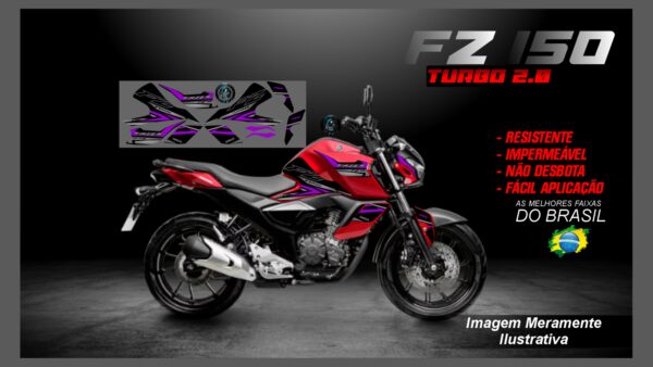 KIT ADESIVOS FZ 15 TURBO 2.0 ( MOTO VERMELHA) - Image 10