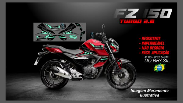 KIT ADESIVOS FZ 15 TURBO 2.0 ( MOTO VERMELHA) - Image 11