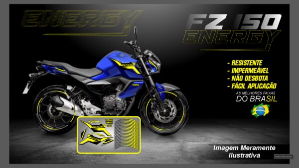 KIT ADESIVOS FZ 15 VERSÃO ENERGY ( MOTO AZUL) - Image 2