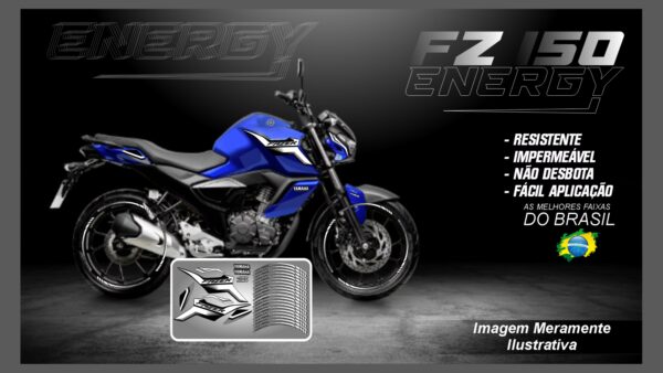 KIT ADESIVOS FZ 15 VERSÃO ENERGY ( MOTO AZUL) - Image 3