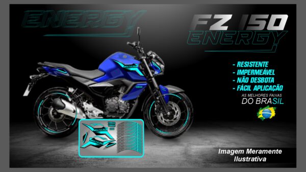 KIT ADESIVOS FZ 15 VERSÃO ENERGY ( MOTO AZUL) - Image 4