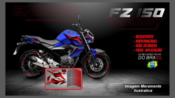 KIT ADESIVOS FZ 15 VERSÃO ENERGY ( MOTO AZUL)