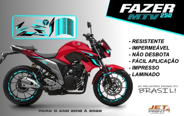 KIT ADESIVOS FAZER 250 M.T.V ( MOTO VERMELHA) - Imagem 8