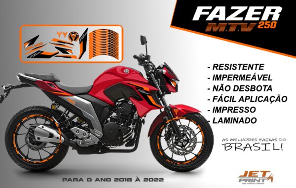 KIT ADESIVOS FAZER 250 M.T.V ( MOTO VERMELHA) - Imagem 11