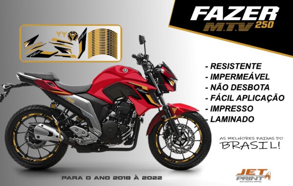KIT ADESIVOS FAZER 250 M.T.V ( MOTO VERMELHA) - Imagem 12