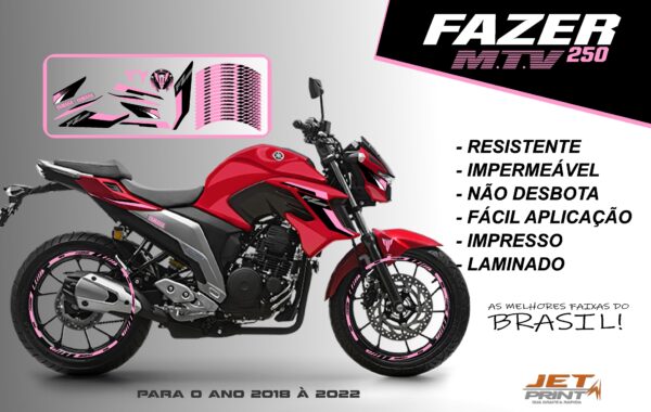 KIT ADESIVOS FAZER 250 M.T.V ( MOTO VERMELHA) - Imagem 13