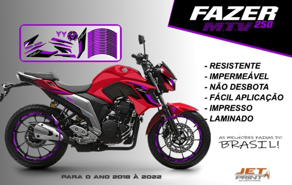 KIT ADESIVOS FAZER 250 M.T.V ( MOTO VERMELHA) - Imagem 14