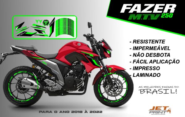 KIT ADESIVOS FAZER 250 M.T.V ( MOTO VERMELHA) - Imagem 17