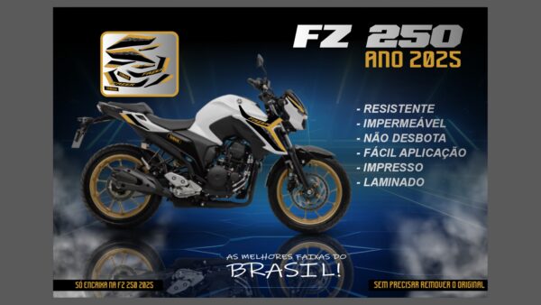 KIT FAIXAS FZ 25 2025 ( MOTO BRANCA) - Image 2