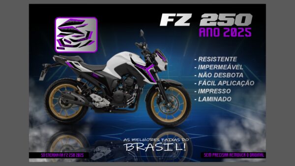 KIT FAIXAS FZ 25 2025 ( MOTO BRANCA) - Image 12