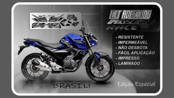 KIT DE ADESIVOS FZ 15 – VERSÃO RACE ( MOTO AZUL) - Imagem 5