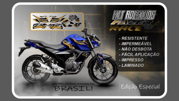 KIT DE ADESIVOS FZ 15 – VERSÃO RACE ( MOTO AZUL) - Imagem 9