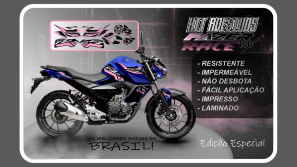 KIT DE ADESIVOS FZ 15 – VERSÃO RACE ( MOTO AZUL) - Imagem 10