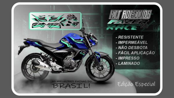 KIT DE ADESIVOS FZ 15 – VERSÃO RACE ( MOTO AZUL) - Imagem 12